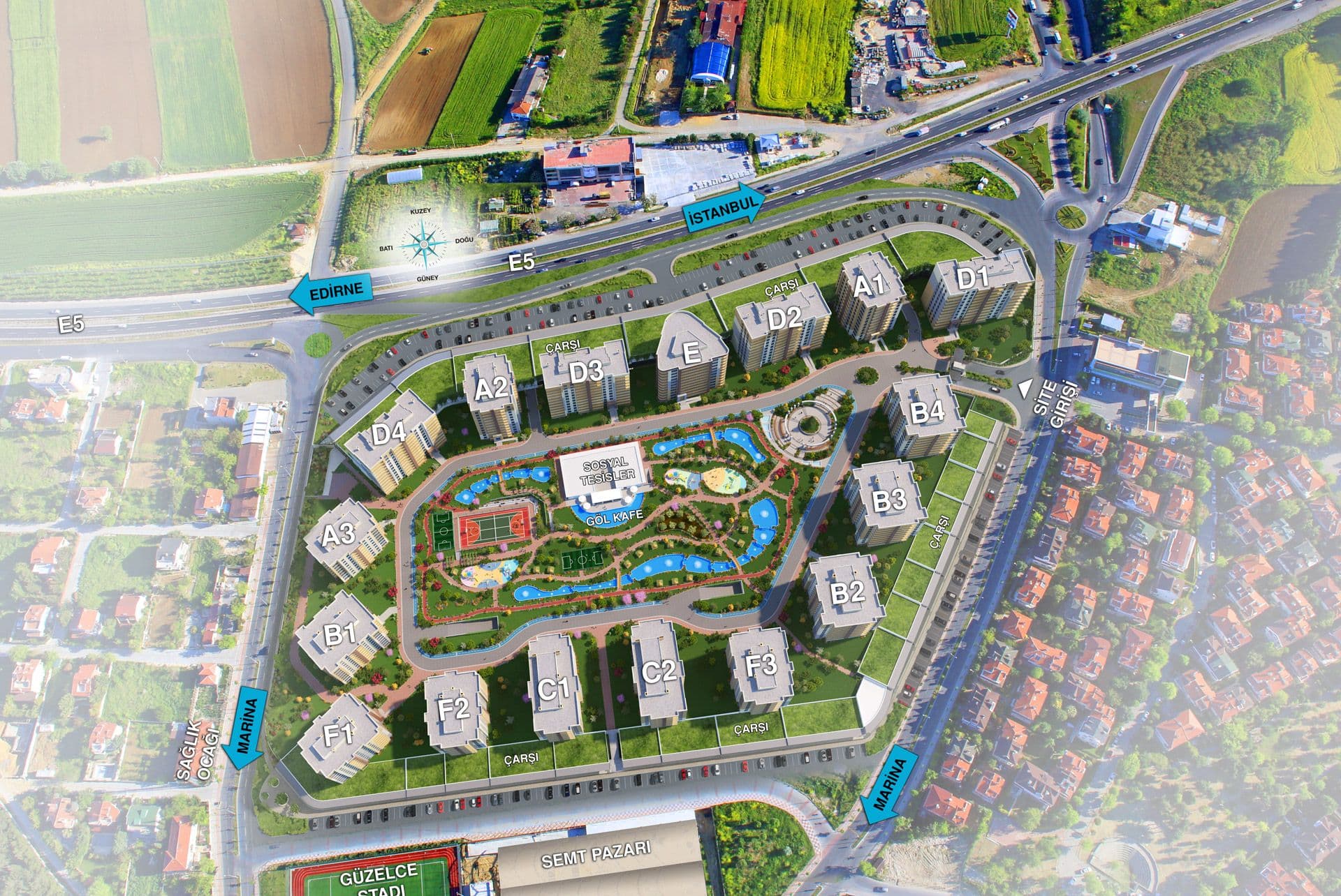 Bizimevler Güzelce Full Deniz Manzaralı 4+1 Satılık